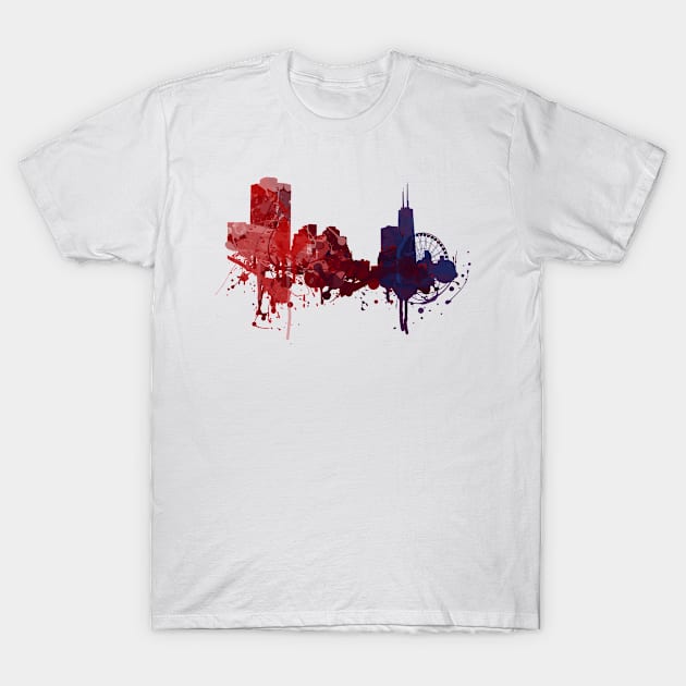 Chicago - Painted Skylines T-Shirt by DigitalShards